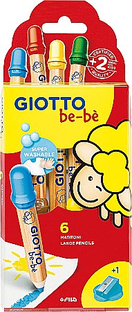 RECHIZITE SCOLARE - FIL CREIOANE COLORATE GIOTTO BEBE CU ASCUTITOARE 6/SET 477600