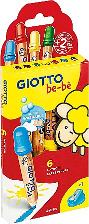 FIL CREIOANE COLORATE GIOTTO BEBE CU ASCUTITOARE 6/SET 477600 [1]