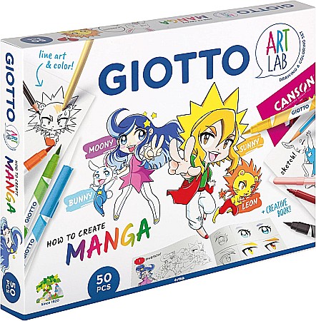 FIL KIT CREATIV GIOTTO ART LAB 50 PIESE HOW TO CREATE MANGA ART LAB 582300 [1]