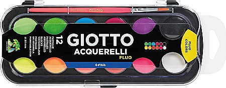 RECHIZITE SCOLARE - FIL ACUARELE GIOTTO 12/SET + PENSULA, CULORI FLUO, CANDY COLLECTION 351400