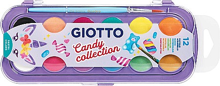 FIL ACUARELE GIOTTO 12/SET + PENSULA, CULORI PASTEL, CANDY COLLECTION 351600 [0]