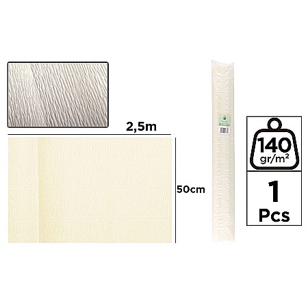RECHIZITE SCOLARE - HARTIE CREPONATA FLORISTICA IPB 50*250CM 140GR NUDE PF903