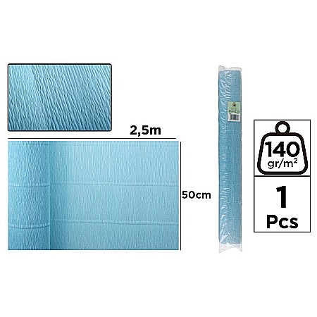 Hartie Creponata, Hartie Glasata - HARTIE CREPONATA FLORISTICA IPB 50*250CM 140GR TURCOAZ PF956