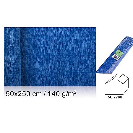 Hartie Creponata, Hartie Glasata - HARTIE CREPONATA FLORISTICA IPB 50*250CM 140GR ALBASTRU PF957