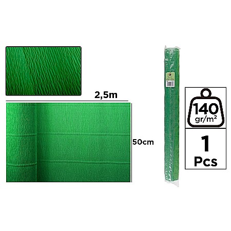 Hartie Creponata, Hartie Glasata - HARTIE CREPONATA FLORISTICA IPB 50*250CM 140GR VERDE PF963