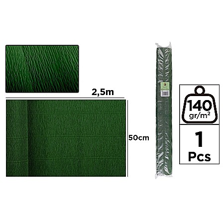 Hartie Creponata, Hartie Glasata - HARTIE CREPONATA FLORISTICA IPB 50*250CM 140GR VERDE OLIV PF991