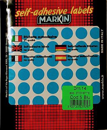 Etichete autoadezive - SCR ETICHETE BULINE 630/SET 14MM ALBASTRU
