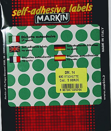 Etichete autoadezive - SCR ETICHETE BULINE 630/SET 14MM VERDE 2724