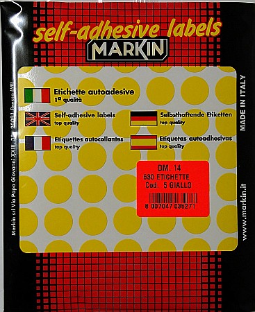 Etichete autoadezive - SCR ETICHETE BULINE 630/SET 14MM GALBEN 2724