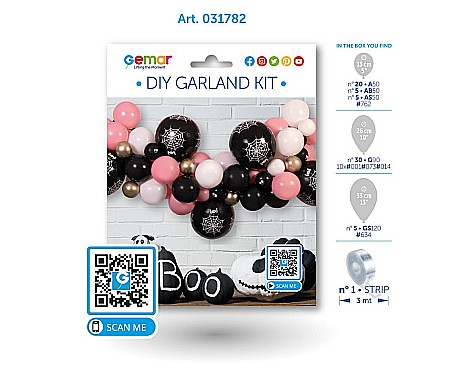 GOD GHIRLANDA DIN BALOANE DIY Halloween, pink, 3m, 65pcs 031782 [1]