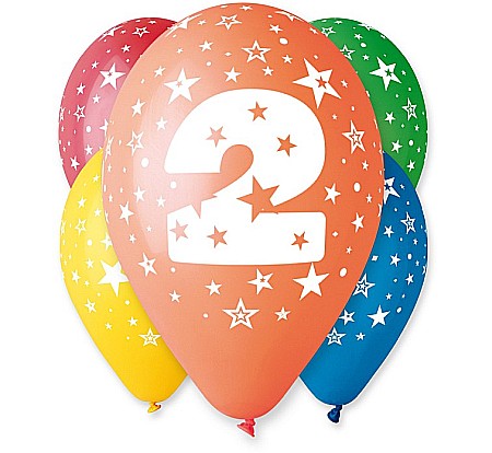 ARTICOLE PARTY - GOD BALOANE LATEX DIGIT PRINT 2 30CM PASTEL MIX 5/SET GS110/2