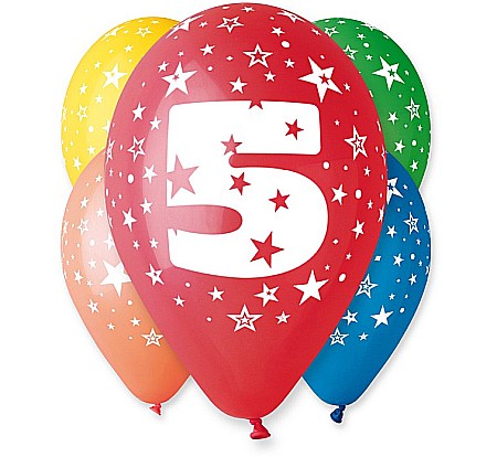 ARTICOLE PARTY - GOD BALOANE LATEX DIGIT PRINT 5 30CM PASTEL MIX 5/SET GS110/5