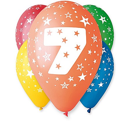 ARTICOLE PARTY - GOD BALOANE LATEX DIGIT PRINT 7 30CM PASTEL MIX 5/SET GS110/7