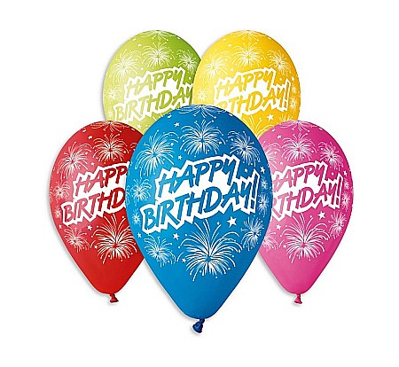 ARTICOLE PARTY - GOD BALOANE LATEX GEMAR HAPPY BIRTHDAY 30CM 5/SET GS110/P041