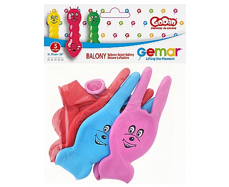 GOD BALOANE Premium Balloons, Earthworm with horns, 75cm 3/set GB/PG03 [1]