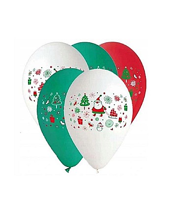 GOD BALOANE Premium Balloons, 30cm, Santa Claus, red green and white 5/set GB/PG24 [1]