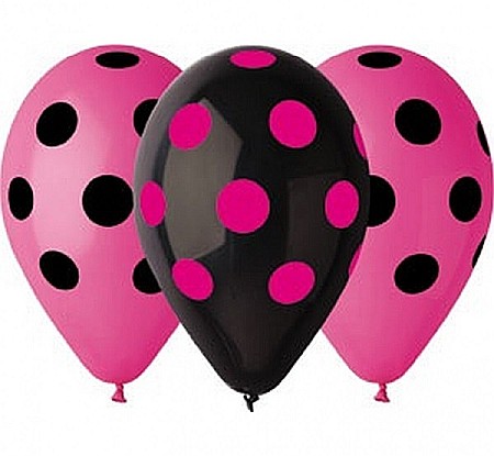 ARTICOLE PARTY - GOD BALOANE LATEX GEMAR Dots, 30cm, Hen night, 5/set GS110/P157HN