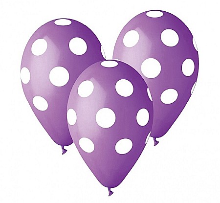 GOD BALOANE LATEX GEMAR Dots, 30cm, lavend, 5/set GS110/P157/49 [0]