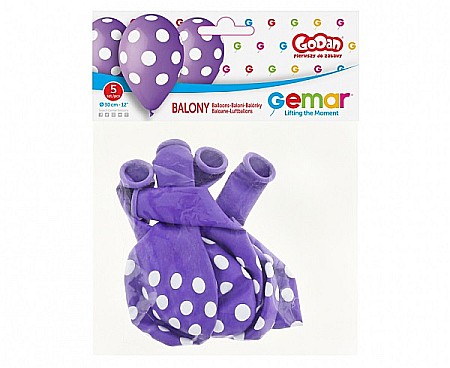 GOD BALOANE LATEX GEMAR Dots, 30cm, lavend, 5/set GS110/P157/49 [1]