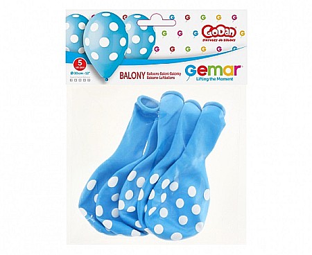 GOD BALOANE LATEX GEMAR Dots, 30cm, sky blue, 5/set GS110/P157/09 [1]