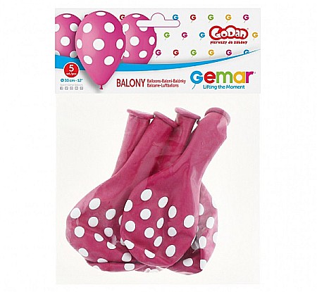 GOD BALOANE LATEX GEMAR Dots, 30cm, pink, 5/set GS110/P157/07 [1]