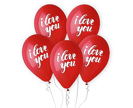 ARTICOLE PARTY - GOD BALOANE Premium helium balloons I Love You (gold printing), 33cm, 5/set GS120/ILZ