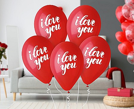 GOD BALOANE Premium helium balloons I Love You (gold printing), 33cm, 5/set GS120/ILZ [1]