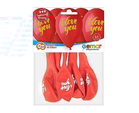 GOD BALOANE Premium helium balloons I Love You (gold printing), 33cm, 5/set GS120/ILZ [2]