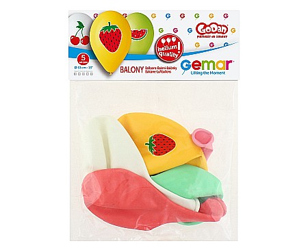 GOD BALOANE Premium helium balloons 'Fruits", 33cm, mix 5/set GS120/75X [1]