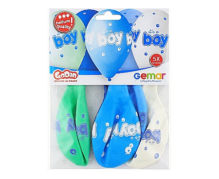 GOD BALOANE Premium helium ballons, It's a Boy, 33cm, 5/set GS120/943 [1]