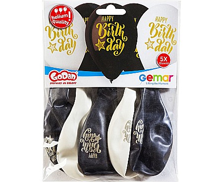 GOD BALOANE LATEX GEMAR HAPPY BIRTHDAY 33CM MIX 5/SET GS120/891 [1]