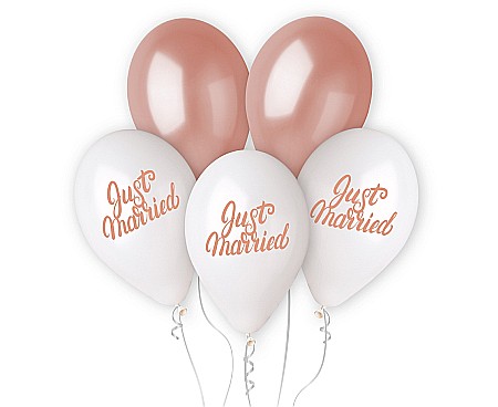 Nunti, botezuri - GOD BALOANE Premium helium ballons, Just Marries, 33cm, 5/set GMS120/JMR