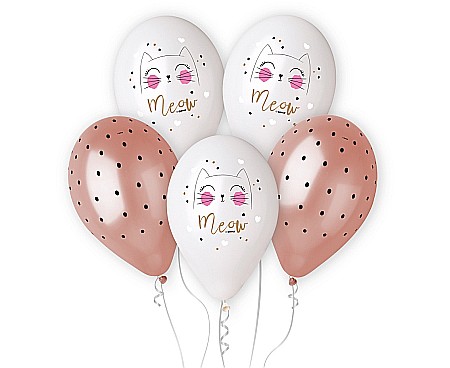 ARTICOLE PARTY - GOD BALOANE Premium helium ballons, CAT, 33cm, 5/set GMS120/KOT