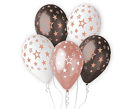 GOD BALOANE Premium helium balloons, Hel stars rose gold, 33cm, 6/set GMS120/778RN [0]