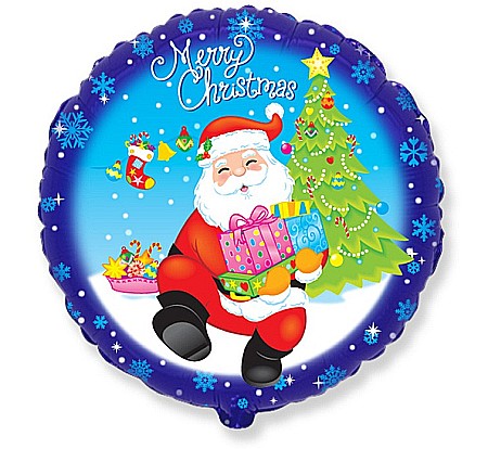 HOBBY - GOD BALON FOLIE ALUMINIU Merry Christmas - St. Nicholas z gift, circle 46cm, 401529