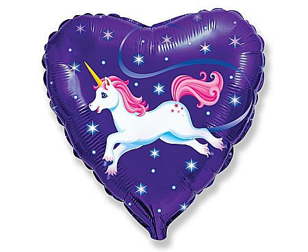 ARTICOLE PARTY - GOD BALON FOLIE ALUMINIU Flying Unicorn, 46cm, blue heart 201655