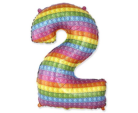 Baloane si accesorii - GOD BALON FOLIE ALUMINIU  Number 2, POP IT, 85cm 901812POP