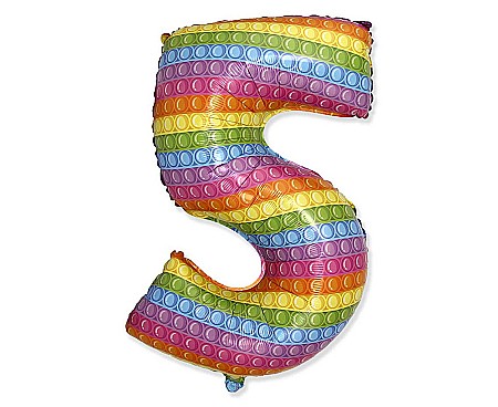 Baloane si accesorii - GOD BALON FOLIE ALUMINIU  Number 5, POP IT, 85cm 901815POP