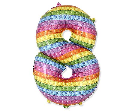 Baloane si accesorii - GOD BALON FOLIE ALUMINIU  Number 8, POP IT, 85cm 901818POP