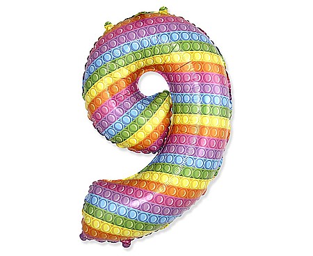 Baloane si accesorii - GOD BALON FOLIE ALUMINIU  Number 9, POP IT, 85cm 901819POP