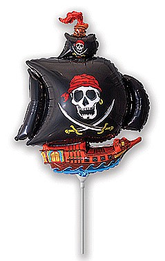 ARTICOLE PARTY - GOD BALON FOLIE ALUMINIU Pirate ship, 36cm, black 902669N