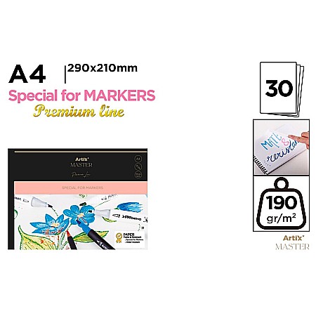 Blocuri de desen profesionale - BLOC DESEN MARKER IPB A4 ARTIX 30 COLI 190GR/M2 PB318