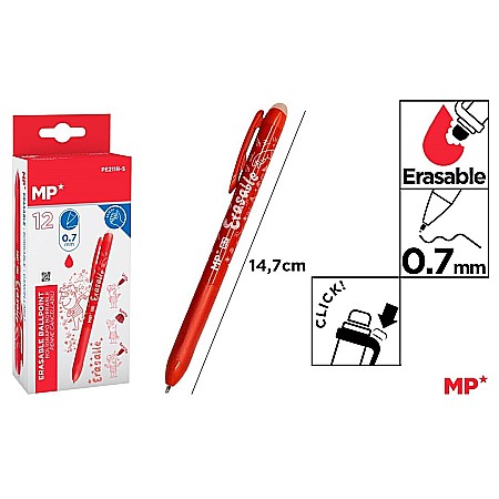 Pixuri cu radiera - PIX CU RADIERA IPB 0.7MM CLICK ROSU PE211R-S
