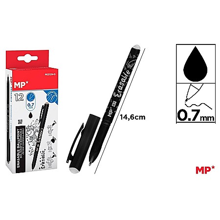 Pixuri cu radiera - PIX CU RADIERA IPB 0.7MM  NEGRU PE212N-S