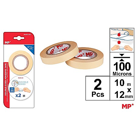 ARTICOLE DE BIROU - BANDA DUBLU ADEZIVA IPB 12MM*10M 2/SET PA512-01