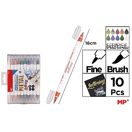 FINE ARTS&GRAPHICS - MARKER VARF PENSULA IPB 2 CAPETE 10/SET CULORI METALIZATE PP921