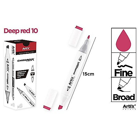 Markere creative 2 capete - ART MARKER IPB 2 CAPETE DEEP RED 10 PP915-10 nn