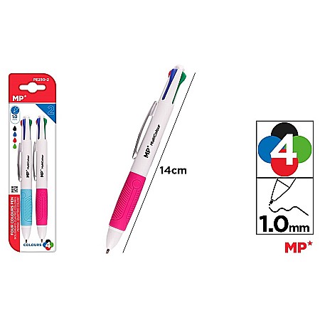 Pixuri cu mecanism - PIX RETRACTABIL IPB 4 CULORI 1.00MM 2/SET PE250-2