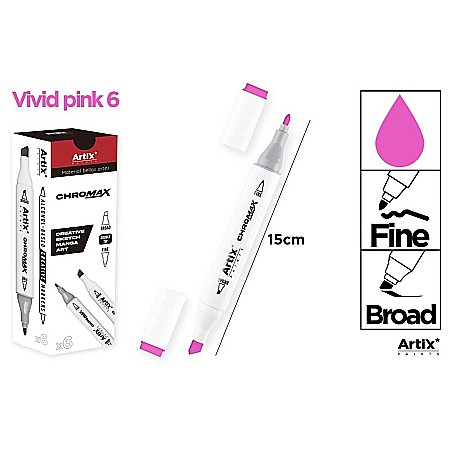 Markere creative 2 capete - ART MARKER IPB 2 CAPETE ROZ INTENS 6 PP915-6 nn
