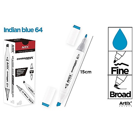Markere creative 2 capete - ART MARKER IPB 2 CAPETE ALBASTRU INDIAN 64 PP915-64 nn